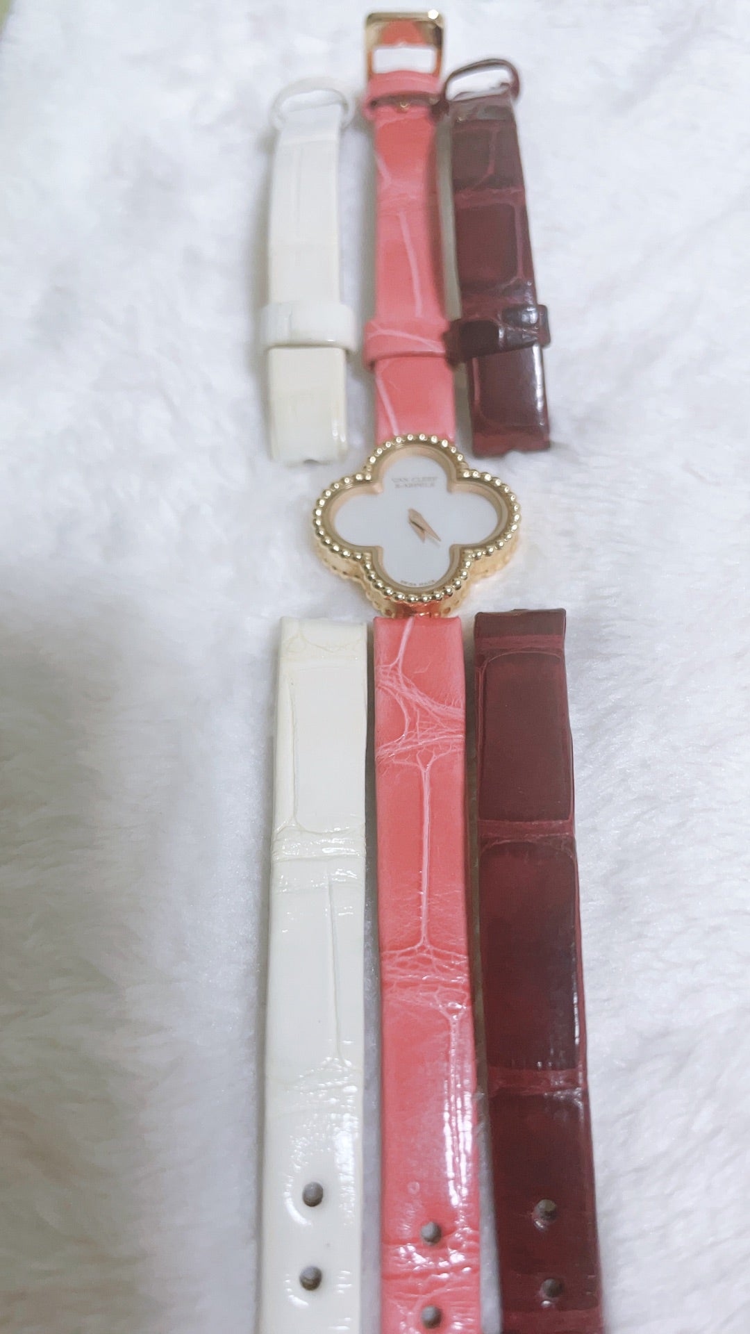 ヴァンクリ✴︎スィートアルハンブラ用ベルト赤系 ヴァンクリ