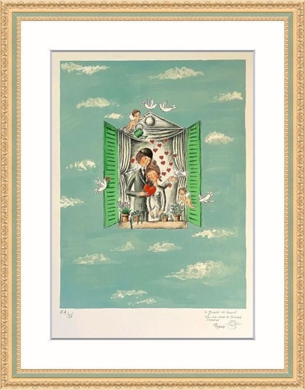 希少】レイモン ・ペイネリトグラフ窓辺の恋人たち400版限定