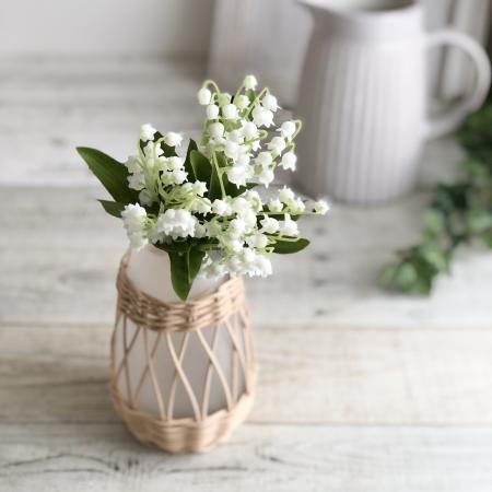 即日☆【造花】MAGIQ東京堂/フラワリーすずらんブーケ WHITE/FM008408