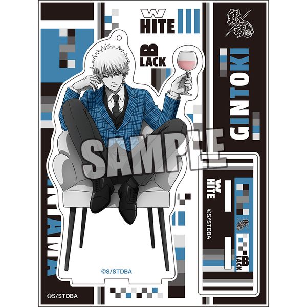 銀魂坂田銀時アクリルバッジモノクロスーツアニメジャパン