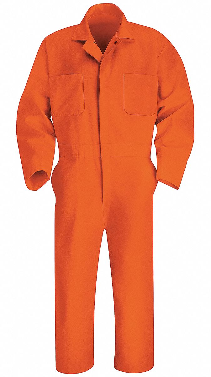 RED KAP, M ( 40 1/2 in x 42 in ), Orange, Coverall - 4FPJ3|CT10OR