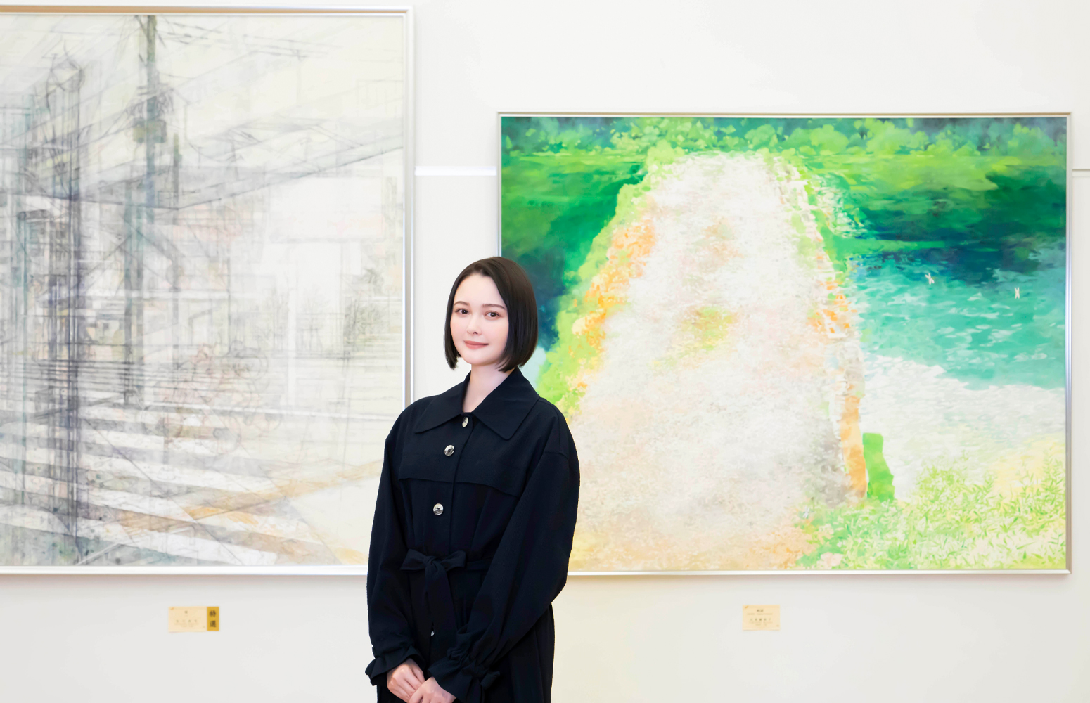 犀川愛子「塩山の春」白日展内閣総大臣賞受賞者の風景