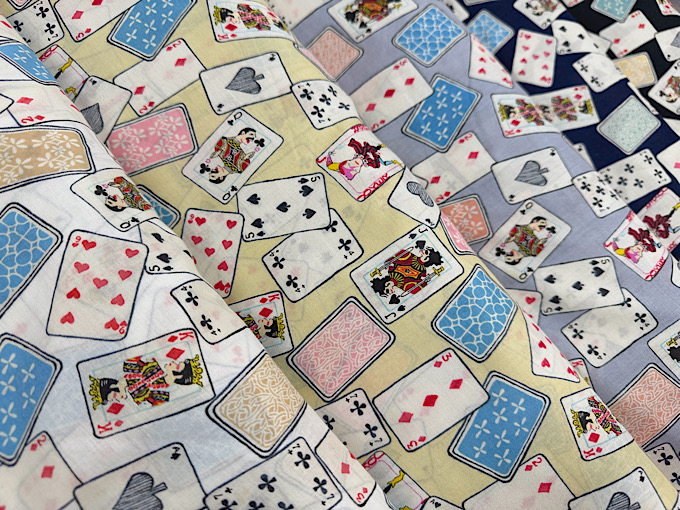 現品限り特価】my piece of fabric トランプの60ローンプリント