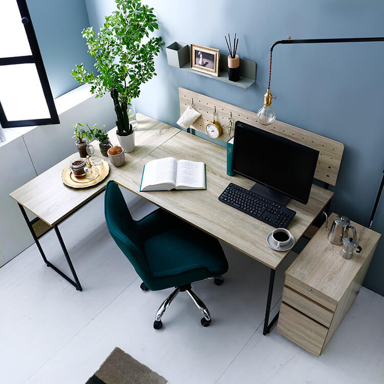 ヴィンテージ サイドテーブル 天然木 ワークデスク 棚付き