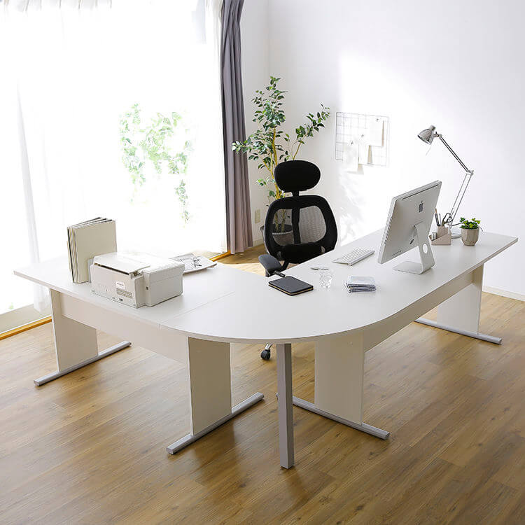 L字デスク(ホワイト)2分割可能 ワークデスク[幅150/120] | 【公式