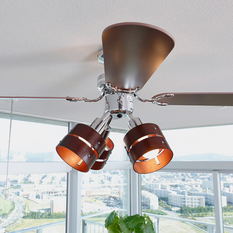 LOWYA シーリングファン 黒／ブラウン New jabalia2 【公式通販】