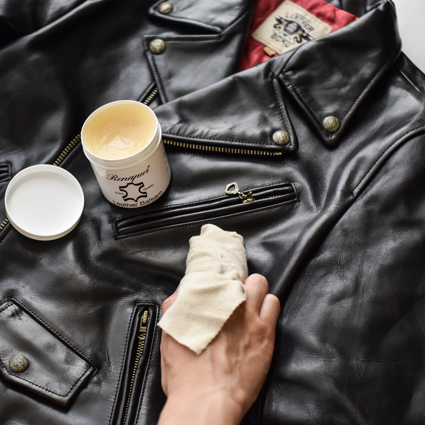 CHIPIE CUIR A-2typeレザージャケット 総柄裏地 ダークブラウン レザー