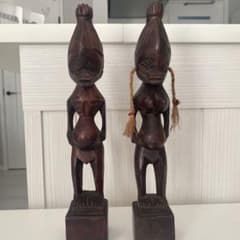 アフリカ 木彫り人形 男女ペア 民芸品 マラウイ 彫刻 インテリア