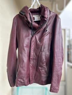 本革 Katharine Hamnett London フードブルゾン ボルドー - メルカリ