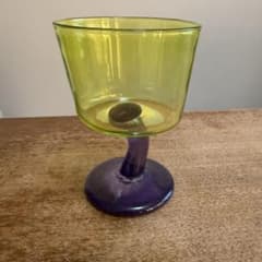 値下げ】Miwa itoユニークデザイン ガラスカップ 黄緑紫 - メルカリ