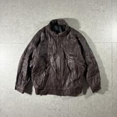 80s90s ビンテージ本革ラムレザージャケットブラウンレザー茶短丈