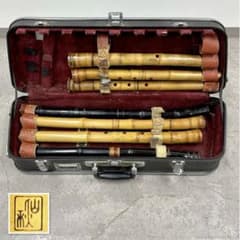 SNT323 都山流 尺八 仙秋銘 露秋 高級 銀 7本セット ハードケース