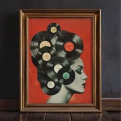 ミッドセンチュリー レコード 音楽 ポスター アート DJ カフェ 北欧 A3