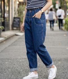 メルシーボークー大人気サルエルインディゴデニムパンツサイズ1 - メルカリ