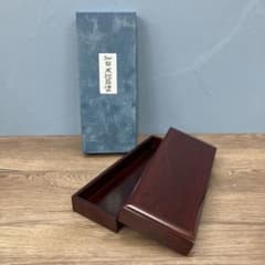 B-3 昭和レトロ 美品 伝統工芸 仙台木地呂塗 文箱 筆箱 小物入れ 共箱
