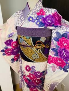 豪華振袖 フルセット草花文 暈し染め 銀彩 正絹 - メルカリ