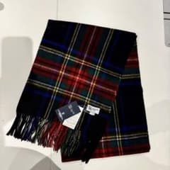 ジョンストンズ カシミア 大判ストール マフラー ブラックスチュワート