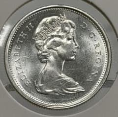 1967年カナダ建国100周年25セント記念銀貨 ハイグレード - メルカリ