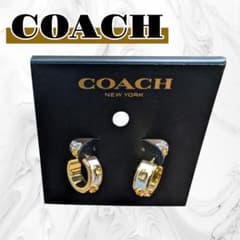 ✨新品 大特価✨コーチ シグネチャー エナメル ピアス ホワイトx