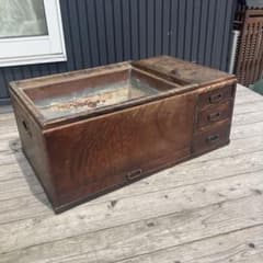 昭和レトロ 木製 長火鉢 4杯 引き出し収納付き 火鉢 囲炉裏 古家具