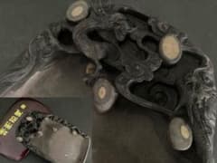 中国端渓硯 眼柱 石眼 龍雲刻 骨董品 中国四大名硯 - メルカリ