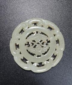 清時代 和田玉 中国伝来 飾り物 細密雕刻 極細工 掛件 賞物 美品 中国