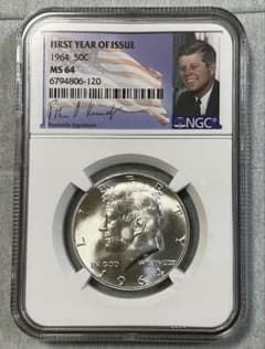 1964年 ケネディ ハーフダラー 銀貨 NGC MS64 FIRST YEAR - メルカリ