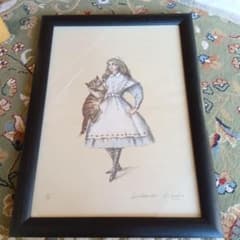 金子國義 金子国義 版画 サイン 署名 手彩色 リトグラフ 不思議の国の