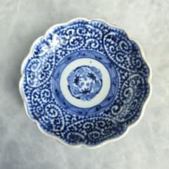 古伊万里 染付 蛸唐草 小皿 豆皿 江戸時代 骨董 金継ぎ アンティーク