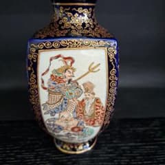 白薩摩 沈壽官 飾瓶 丸十印 島津献上品 瑠璃地 四面図 極上 - メルカリ