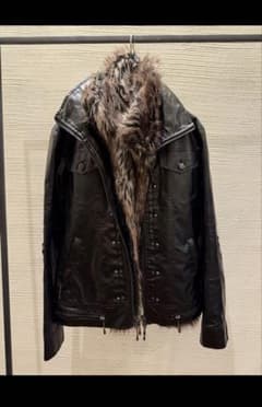 00s fur leather jacket japanese label - メルカリ