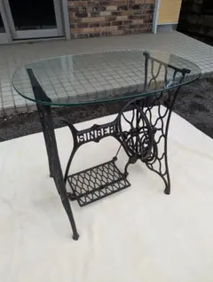 アンティークミシン脚テーブル 【REIKO 】足踏みミシン 網目 レトロ