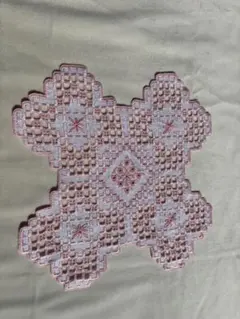 アンティーク 北欧ハーダンガーレース刺繍 大判クロス ブルーワーク