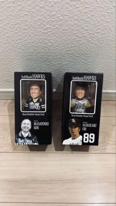 SoftBankHAWKS リアルボブルヘッド 王貞治マネージャー孫正義オーナー