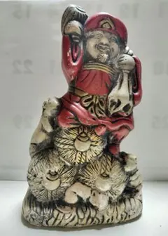 新発売 新商品 備前焼 明治～昭和初期 大黒天像 打ち出の小槌 七福神