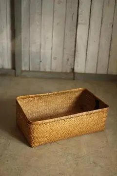 ③ 【最終価格】竹行李 柳ごおり昭和レトロ 竹細工 大籠 箪笥カゴ 受け