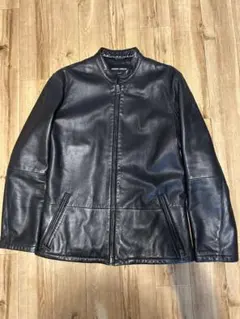 極美品✨ ジョルジオアルマーニ レザージャケット 最高級黒タグ ブラック