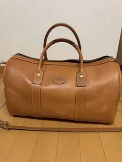 HERZファスナータイプボストンバッグキャメルSサイズ