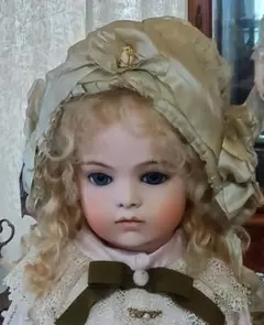 ♥色白で可愛いお顔のアンティークビスクドールハンドベルグDEP （難有り）