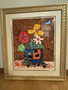 ポールアイズピリパープルバックの花 リトグラフ 97/120