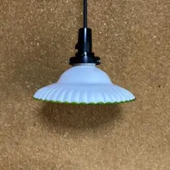 大正ロマン青縁ギザ波電笠シェード和ガラスアンティーク古道具洋館