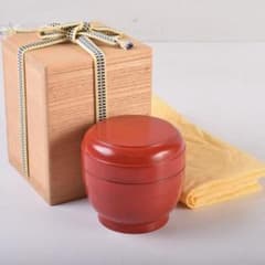 茶道具根来塗夏目陽介作薬器共箱V8479