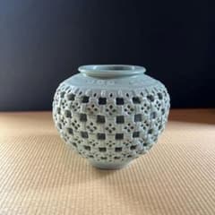 特大壺青磁床の間美品