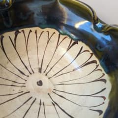 898『織部 千鳥 鮑形 三ッ足鉢』/骨董品 古美術 古玩 アンティーク