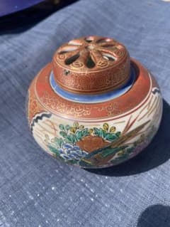 明治初期 香蘭社 褐地色絵竹林賢人図花瓶 有田焼 伊万里