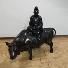 高岡銅器◇鋳銅古銅【夫婦牛】床置き全幅33㎝/28㎝重さ4.2キロ/2キロ