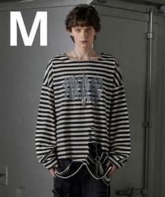 GRANCY レオパード柄 白ロンT シャツラインストーングラフィックロンT