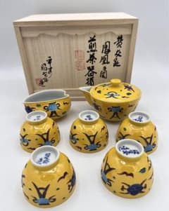 平安陶樂造 金彩竹紋 食籠 蓋 煎茶道具