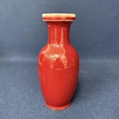 景徳鎮 辰砂 花器 花瓶 花入 花生 時代 古玩 当時物 旧家 蔵出 骨董