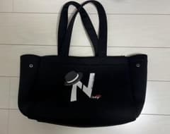 Nissy NAPTIME ニットトートバッグ 黒白文字デザイン